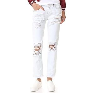 One Teaspoon Awesome Baggies Jeans Light Wash Distressed Straight leg 27